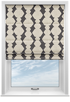 Construct, Black Ink - Motorised Roman Blind